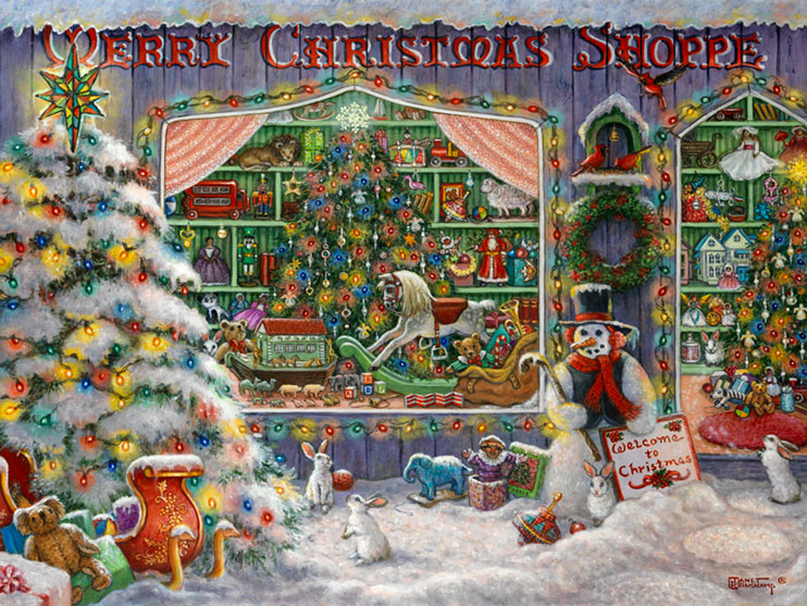 Merry Christmas Shoppe by artist Janet Kruskamp